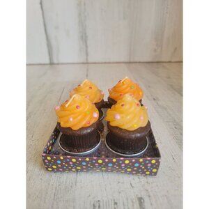 Orange icing cupcake bakery candle‎ set Home decor
